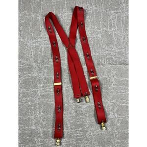 Vinage Red Santa East Germany Mens Suspenders